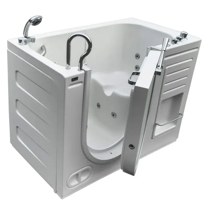 HydroLife 4.27 ft. Left Drain Walk-In Heated Whirlpool Tub in White