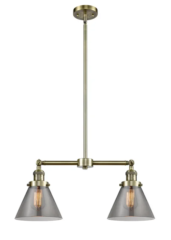 Innovations – 209-AB-G43 – Two Light Island Pendant – Franklin Restoration – Antique Brass – 209ABG43