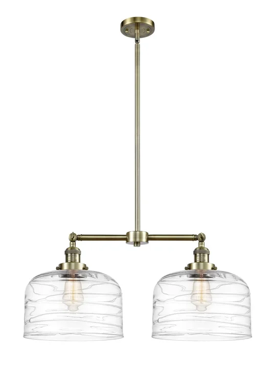 Innovations – 209-AB-G713-L – Two Light Island Pendant – Franklin Restoration – Antique Brass – 209ABG713L