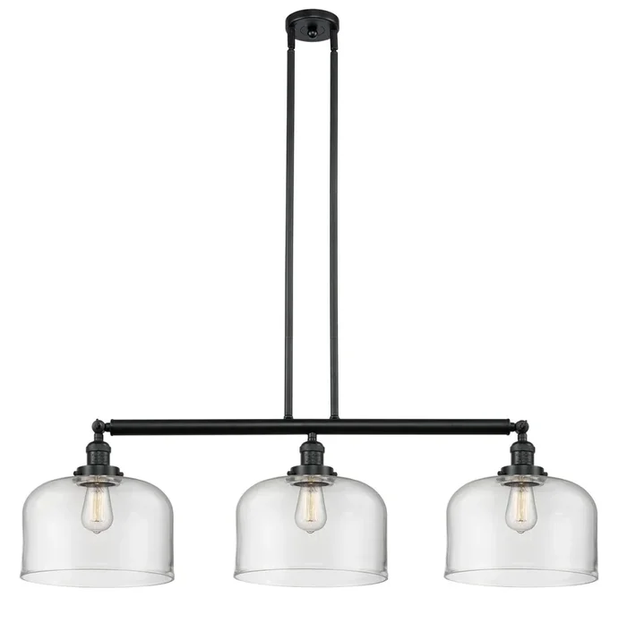 Innovations – 213-BK-G72-L-LED – LED Island Pendant – Franklin Restoration – Matte Black – 213BKG72LLED