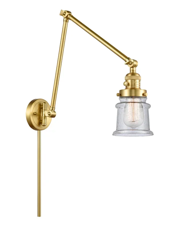 Innovations – 238-SG-G184S – One Light Swing Arm Lamp – Franklin Restoration – Satin Gold – 238SGG184S