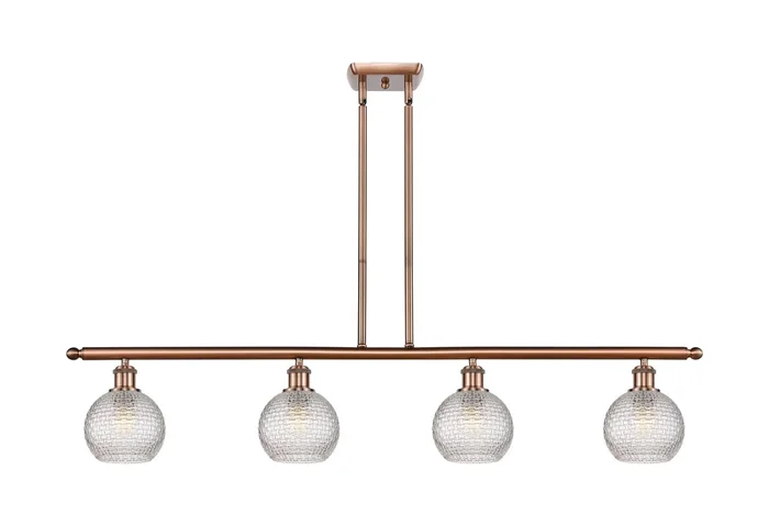 Innovations – 516-4I-AC-G122C-6CL – Four Light Island Pendant – Ballston – Antique Copper – 5164IACG122C6CL