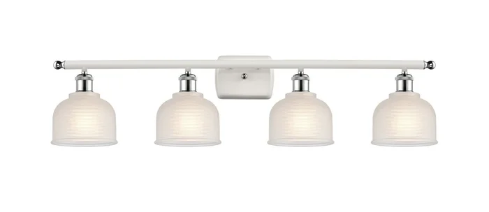 Innovations – 516-4W-WPC-G411 – Four Light Bath Vanity – Ballston – White Polished Chrome – 5164WWPCG411