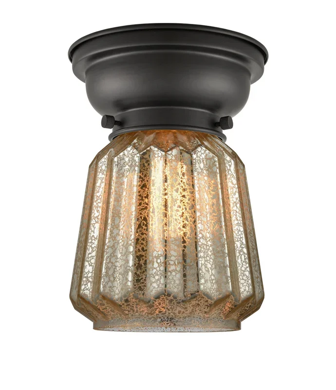 Innovations – 623-1F-BK-G146 – One Light Flush Mount – Franklin Restoration – Matte Black – 6231FBKG146