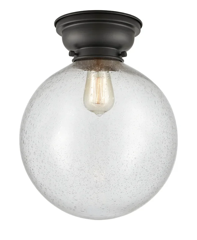 Innovations – 623-1F-BK-G204-12-LED – LED Flush Mount – Franklin Restoration – Matte Black – 6231FBKG20412LED