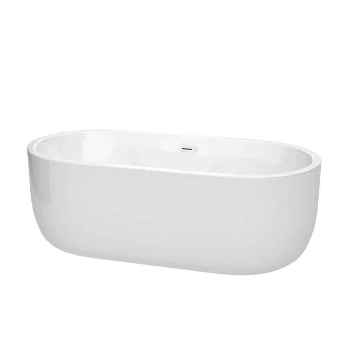 Juliette 67 in. Acrylic Flatbottom Bathtub in White with Shiny White Trim