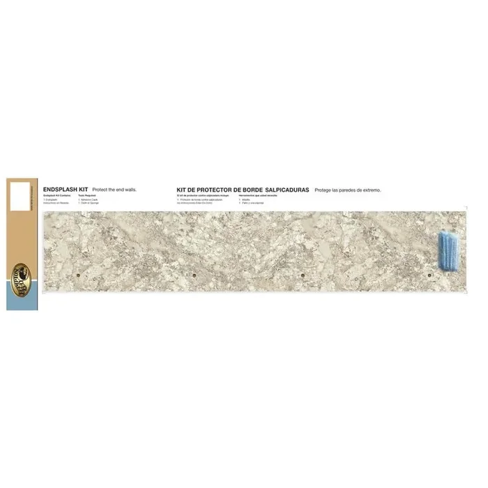 Laminate Endsplash Kit for Countertop with Integrated Backsplash in Spring Carnival