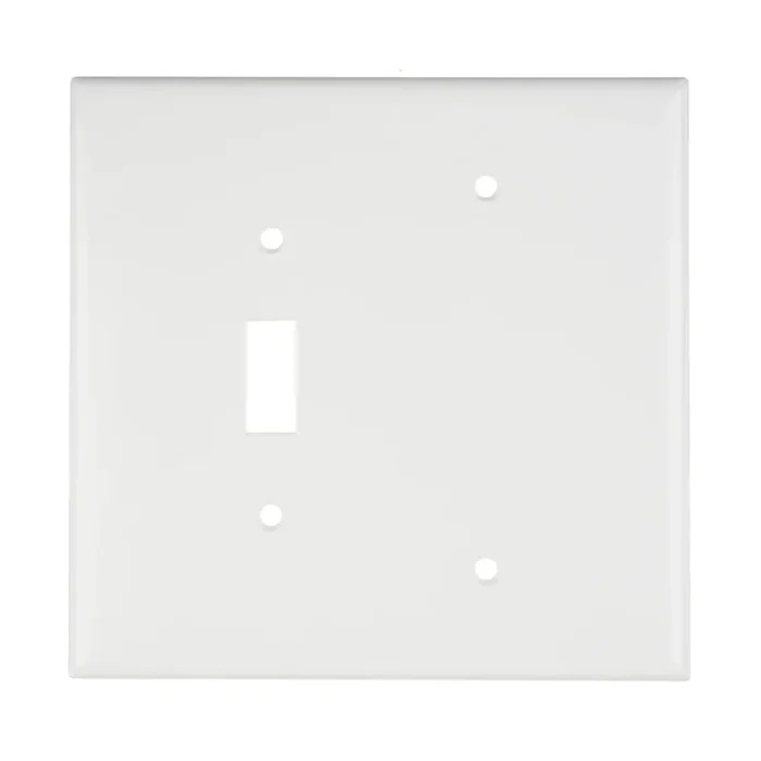 Leviton 2-Gang 1-Toggle 1-Blank Device Combination Wall Plate Oversized Thermoset Box Mount White (88106)
