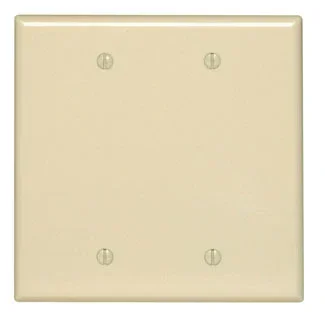Leviton 2-Gang 2-Blanks Box Mounted Midway Nylon Wall Plate Light Almond (PJ23-T)