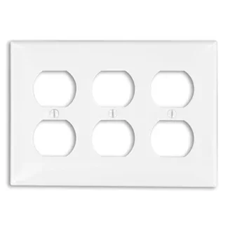 Leviton 3-Gang Duplex Device Receptacle Wall Plate Standard Size Thermoplastic Nylon Device Mount Red (80730-R)
