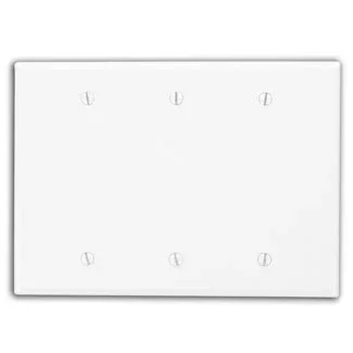 Leviton 3-Gang Midsize Blank Box Mount Wall Plate White (80533-W)