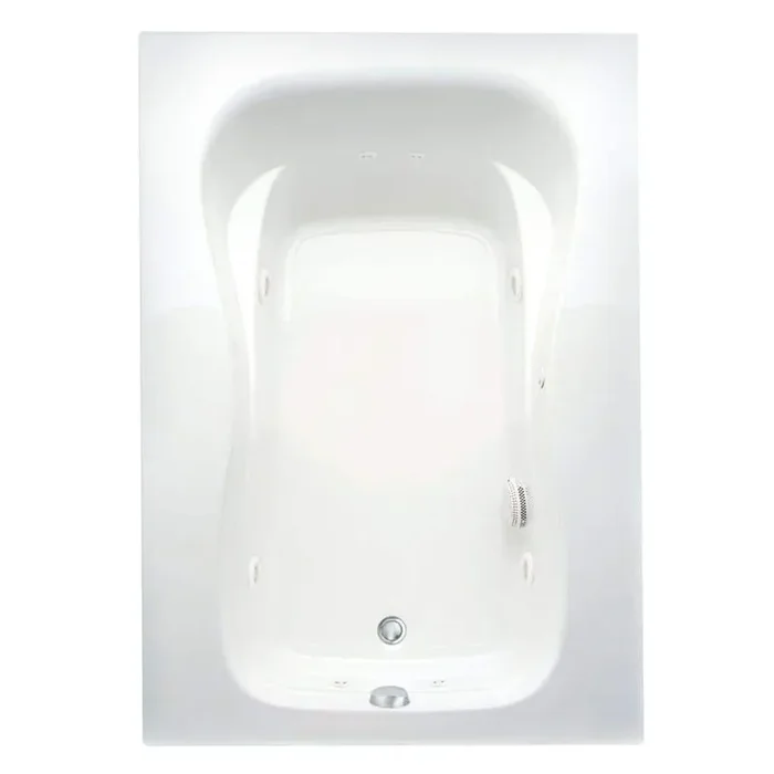 Marratta 60 in. Acrylic Whirlpool Bathtub Left Drain Rectangular Alcove with Heater in White
