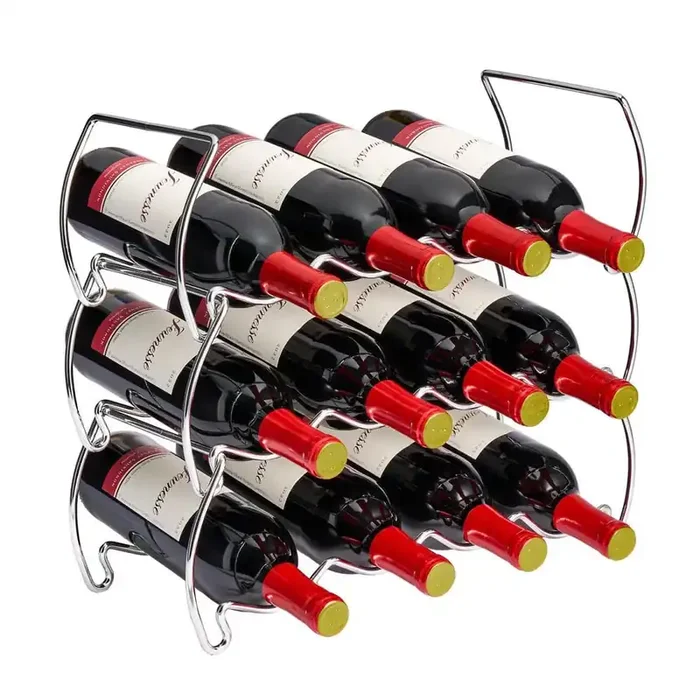 Metal Detachable Wine Rack – 3 Tier, Silver