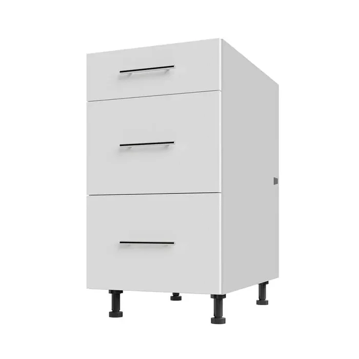 Miami Weatherboard 18 in. X 27 in. X 34.5 in Outdoor Base Cabinet 3 Drawer in Shell White Matte