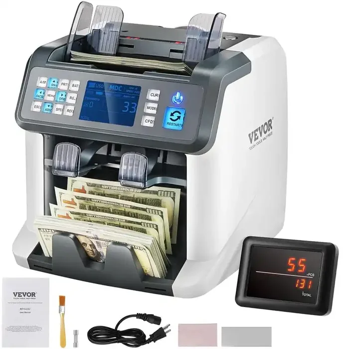 Money Counter Machine, Bill Counter with Mixed Denomination, Multi Currency, Value Counting Cash Counter and Sorter