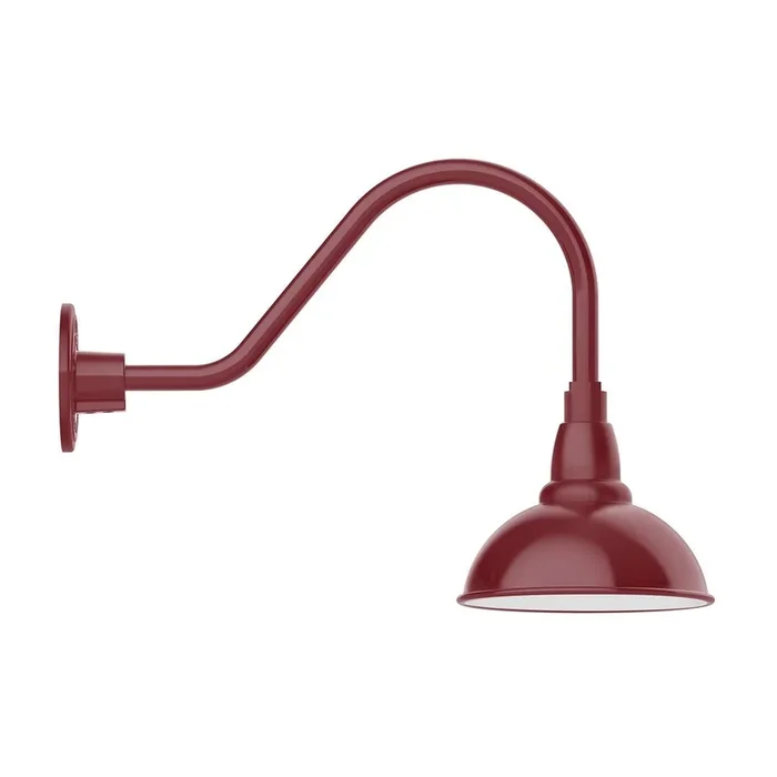 Montclair Light Works – GNA105-55-B03-G05 – One Light Wall Mount – Cafe – Barn Red – GNA10555B03G05