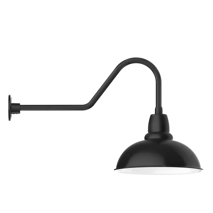Montclair Light Works – GNC108-41-L13 – LED Gooseneck Wall Light – Cafe – Black – GNC10841L13