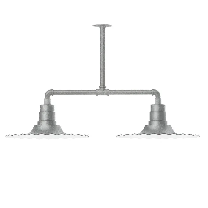 Montclair Light Works – MSD159-49-T30 – Two Light Pendant – Radial – Painted Galvanized – MSD15949T30