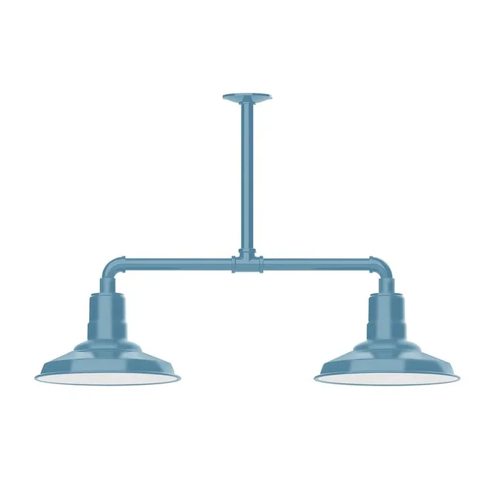 Montclair Light Works – MSD182-54-T36-G05 – Two Light Pendant – Warehouse – Light Blue – MSD18254T36G05
