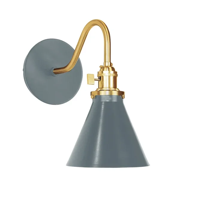 Montclair Light Works – SCL405-40-91 – One Light Wall Sconce – Uno – Slate Gray w/Brushed Brass – SCL4054091