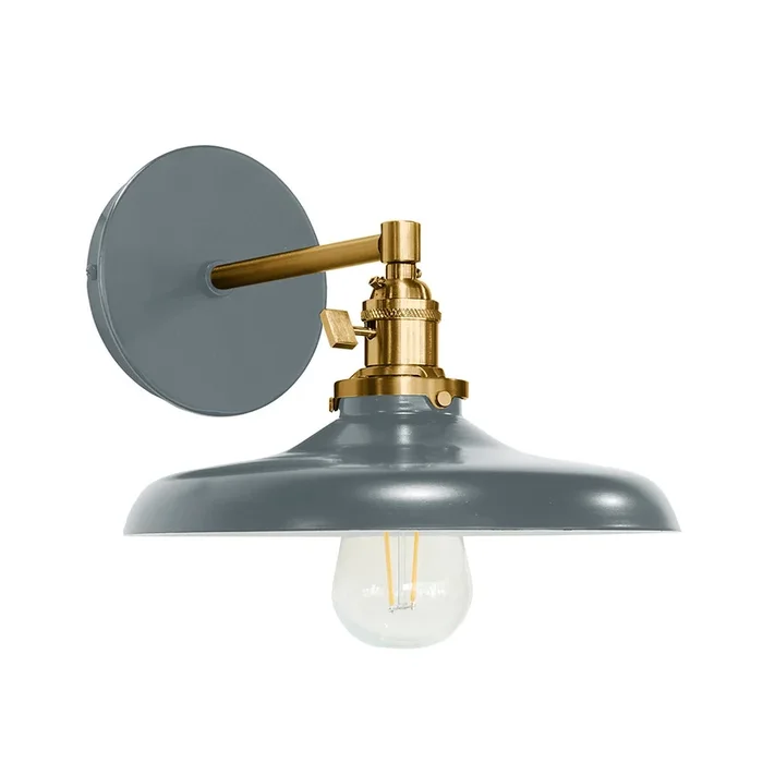 Montclair Light Works – SCM401-40-91 – One Light Wall Sconce – Uno – Slate Gray w/Brushed Brass – SCM4014091