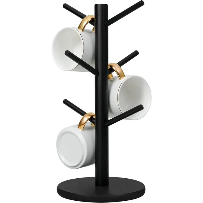 Mug Holder Tree, Coffee Cup Holder with 6 Hooks in Black
