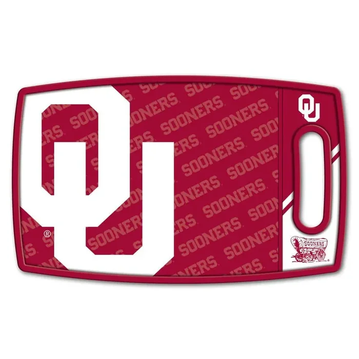 NCAA Oklahoma Sooners Logo Series Cutting Board 9in x 0.5in- Rectangle- Manufactured Wood and polypropylene