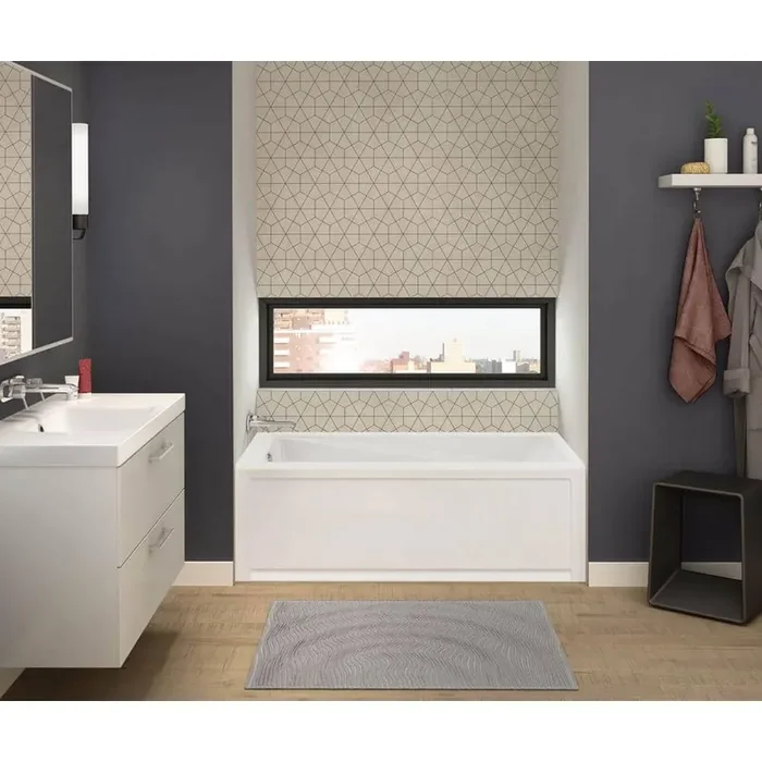 New Town 60 in.x 32in. Acrylic Right Drain Rectangular Alcove Whirlpool Bathtub in White