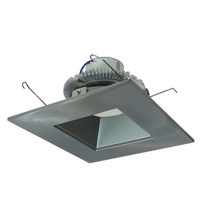 Nora 6 Inch Cobalt Click LED Retrofit Square Reflector 1000Lm 12W 4000K Natural Metal Reflector/Flange Pre-Wired For Emergency (NLCBC2-65640NN/10EM)