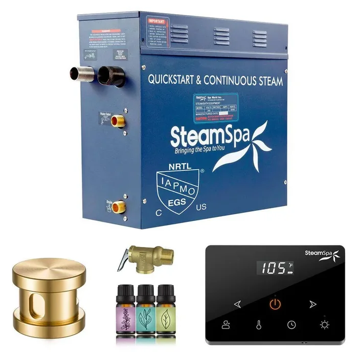 Oasis Series 4500-Watt Steam Generator with Continuous Steam Plus Fully Wireless Handheld Control in Gold