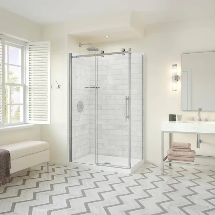 Odyssey SC 48 in. x 32 in. x 78 in. 8mm Sliding Shower Door for Corner Installation with Clear glass in Chrome