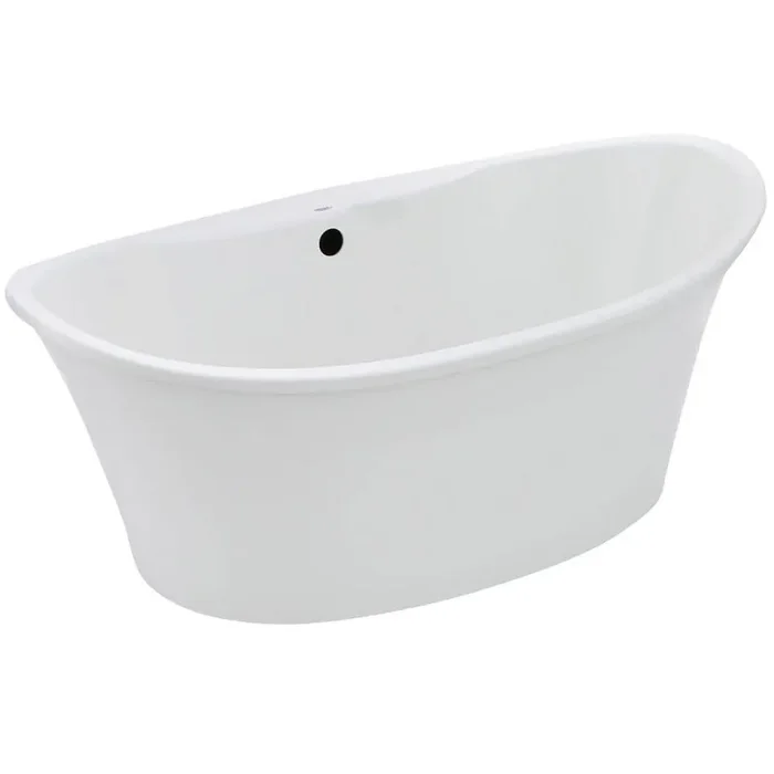 Orchestra 66 in. Fiberglass Center Drain Non-Whirlpool Flatbottom Freestanding Bathtub in White
