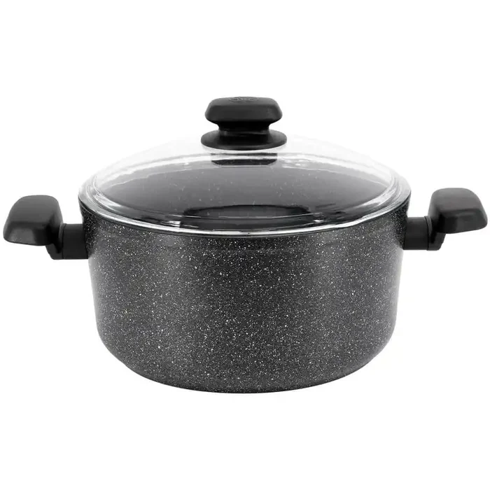 Ornella Non Stick 11 in. 8 l Casserole with Lid in Black