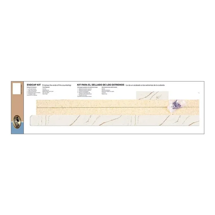 Oro Quartz End Cap Kit with Ora Eased Edge with Loose Backsplash
