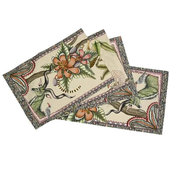 Pangolin Park Table Runner – Stone by Ngala Trading Company
