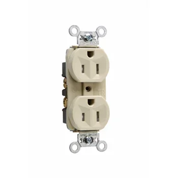 Pass And Seymour Receptacle Duplex Tamper-Resistant Back And Side Wire 15A/125V Ivory (TR5262I)