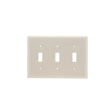 Pass And Seymour Smooth Wall Plate 3-Gang 3 Toggle Light Aluminum (SP3LA)