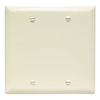 Pass And Seymour Trademaster Plate 2-Gang Blank Box Mount Light Almond (TP23LA)