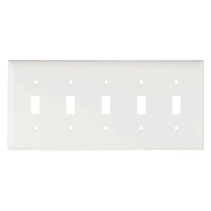Pass And Seymour Trademaster Plate 5-Gang 5 Toggle White (TP5W)
