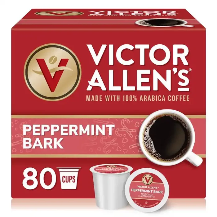 Peppermint Bark Flavored Coffee Medium Roast Single Serve Coffee Pods for Keurig K-Cup Brewers (80 Count)