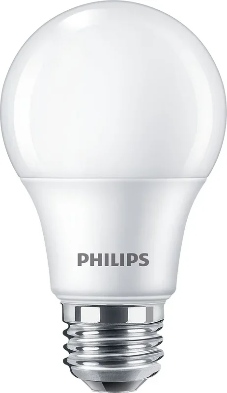 Philips 589606 5A19/CNG/827/FR/P/E26/D 12/1CT Contractor-Grade LED A19 Bulb 5W 450Lm 2700K 80 CRI 120V 180 Degree Beam Angle Frosted (929003750964)