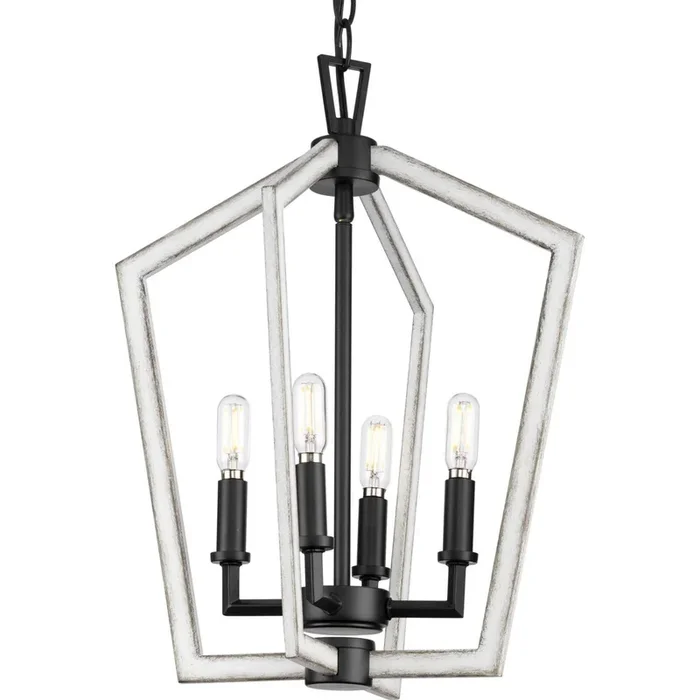 Progress Lighting – P500377-31M – Four Light Foyer Pendant – Galloway – Matte Black
