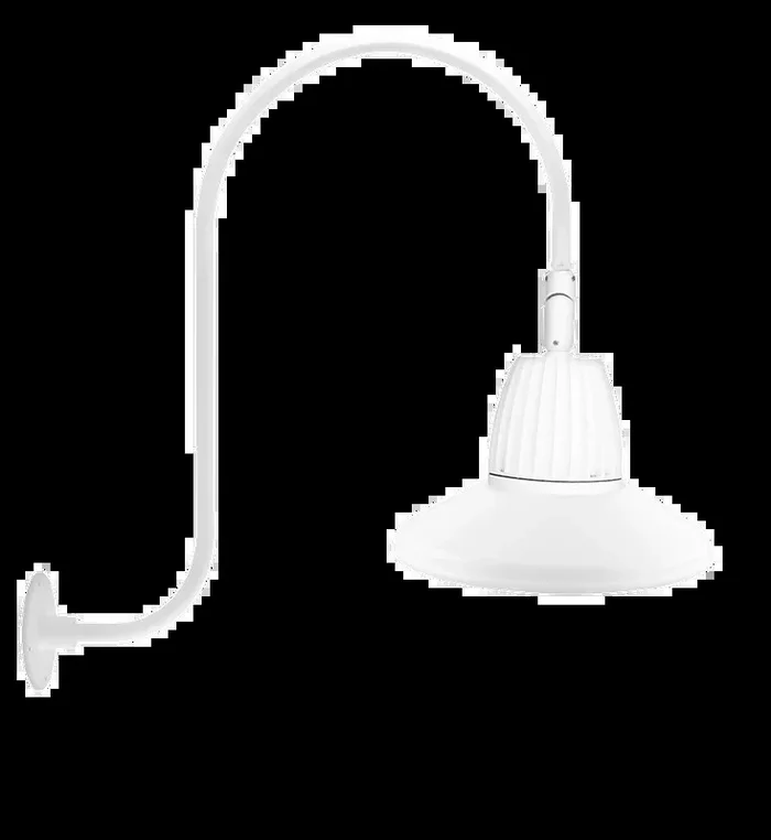 RAB Gooseneck Style3 13W Warm LED 15 Inch Straight Shade Rectangular Reflector White (GN3LED13YRSTW)