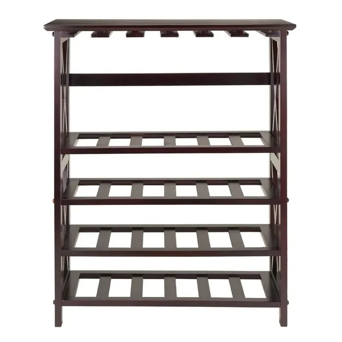 Rio 24-Bottle Espresso Floor Wine Rack