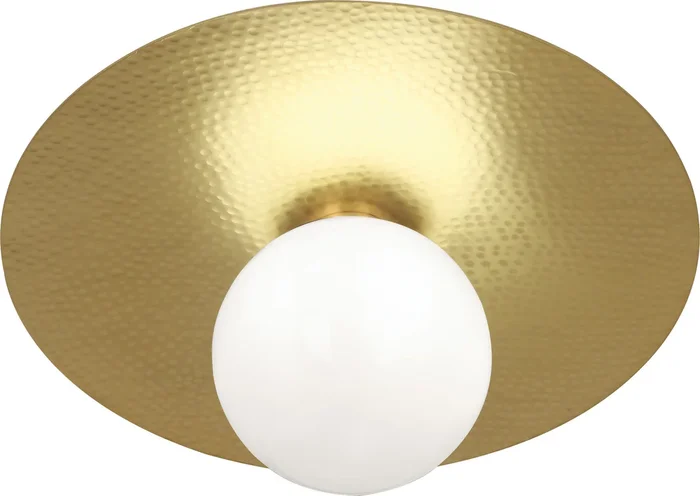 Robert Abbey – 9875 – LED Flushmount – Dal – Modern Brass w/White Glass Shade – 9875
