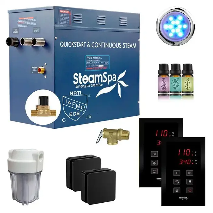 Royal Series 10500-Watt Steam Generator with Continuous Steam, Dual Touch Pads, Filter, and AutoDrain in Matte Black