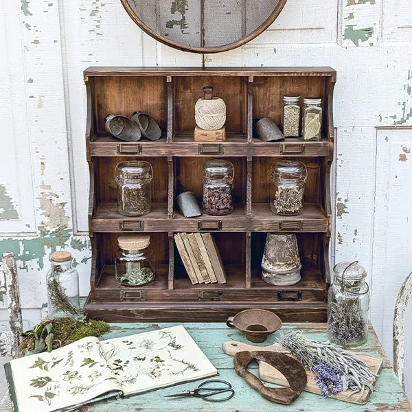 Rustic Nine Cubby Wooden Wall Shelf – Decor Steals