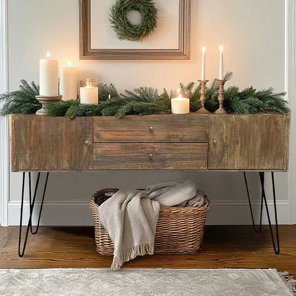 Rustic Timeworn Wood Hall Table with Four Drawers – Decor Steals