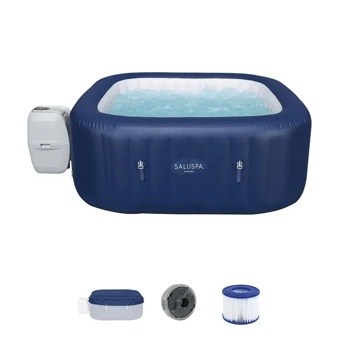 SaluSpa Hawaii AirJet, 6-Person 140 Jets, 120V Inflatable Hot Tub with EnergySense Cover