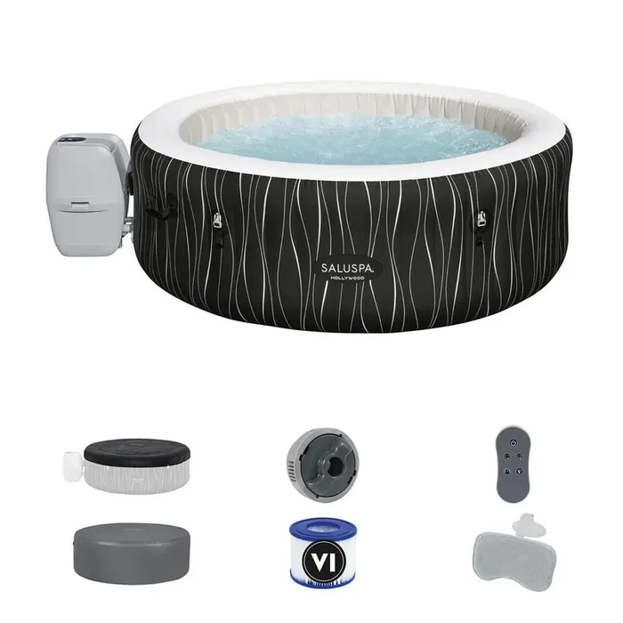 SaluSpa Hollywood EnergySense Luxe 6-Person 140-Jet 120 V Inflatable Hot Tub